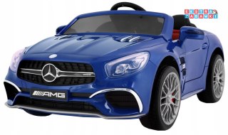 Niebieski Mercedes AMG SL65 na akumulator - Pilot, Bagażnik, Regulacja siedzenia, MP3, LED, Wolny Start