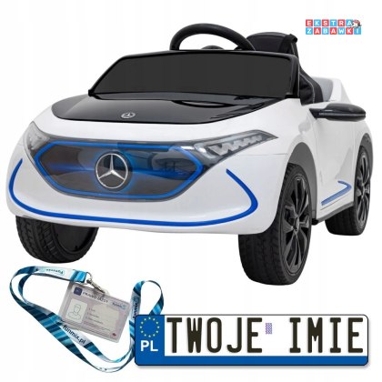 Biały Mercedes Benz AMG EQA na akumulator - 2x35W, 12V/7Ah, Pilot, EVA, Wyświetlacz LED, MP3 - [QY2288]