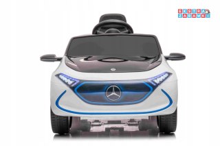 Biały Mercedes Benz AMG EQA na akumulator - 2x35W, 12V/7Ah, Pilot, EVA, Wyświetlacz LED, MP3 - [QY2288]