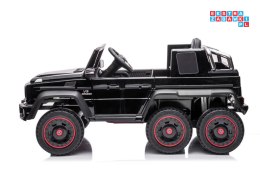 [9814] Mercedes Benz G63 6X6 na akumulator 6x45W 12V/10Ah Ekoskóra Pilot EVA LED MP3 - czarny