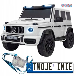 Białe Mercedes Benz G63 AMG XXL na akumulator - MP4, 4X200W