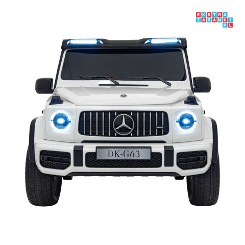 [DK-G63] Mercedes Benz G63 AMG XXL 4x200W 24V/7Ah koła EVA, LED, ekoskóra - biały