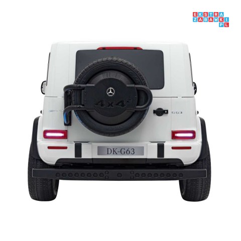 [DK-G63] Mercedes Benz G63 AMG XXL 4x200W 24V/7Ah koła EVA, LED, ekoskóra - biały
