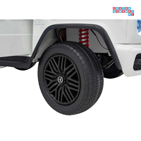 [DK-G63] Mercedes Benz G63 AMG XXL 4x200W 24V/7Ah koła EVA, LED, ekoskóra - biały