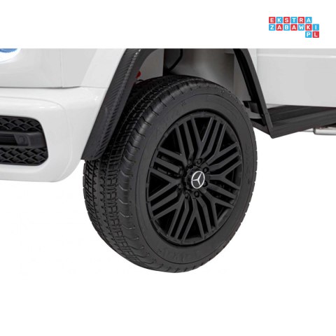 [DK-G63] Mercedes Benz G63 AMG XXL 4x200W 24V/7Ah koła EVA, LED, ekoskóra - biały
