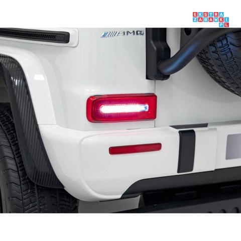 [DK-G63] Mercedes Benz G63 AMG XXL 4x200W 24V/7Ah koła EVA, LED, ekoskóra - biały
