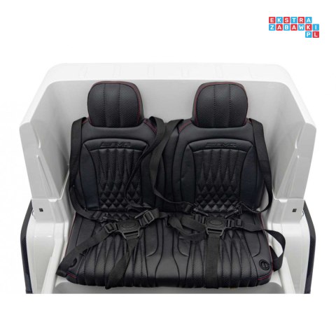 [DK-G63] Mercedes Benz G63 AMG XXL 4x200W 24V/7Ah koła EVA, LED, ekoskóra - biały