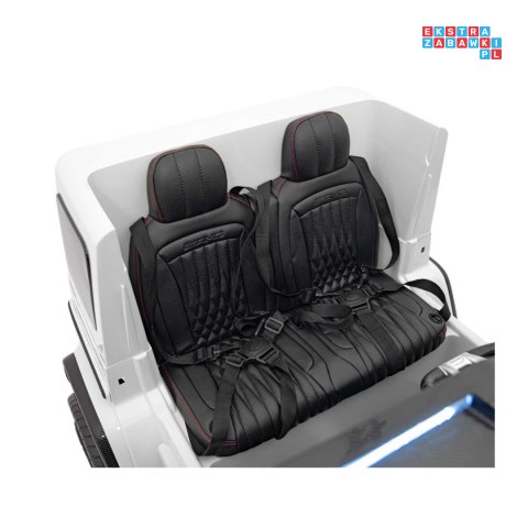 [DK-G63] Mercedes Benz G63 AMG XXL 4x200W 24V/7Ah koła EVA, LED, ekoskóra - biały