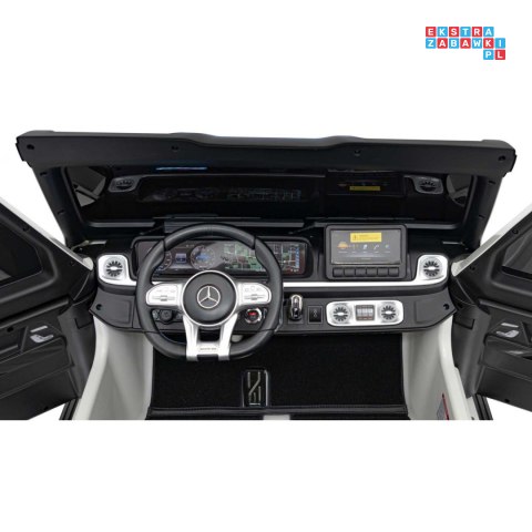 [DK-G63] Mercedes Benz G63 AMG XXL 4x200W 24V/7Ah koła EVA, LED, ekoskóra - biały