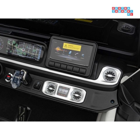 [DK-G63] Mercedes Benz G63 AMG XXL 4x200W 24V/7Ah koła EVA, LED, ekoskóra - biały