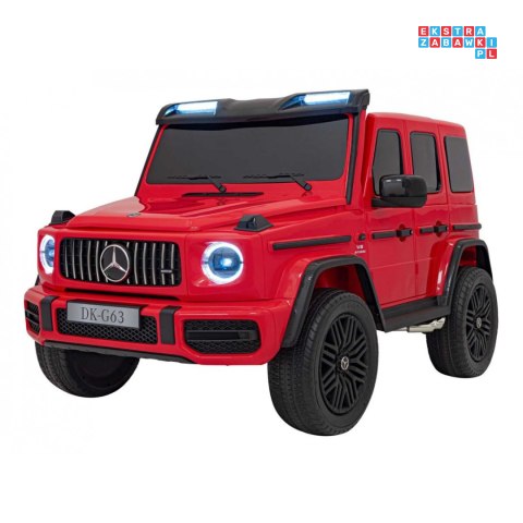 [DK-G63] Mercedes Benz G63 AMG XXL 4x200W 24V/7Ah koła EVA, LED, ekoskóra - czerwony