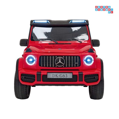 [DK-G63] Mercedes Benz G63 AMG XXL 4x200W 24V/7Ah koła EVA, LED, ekoskóra - czerwony