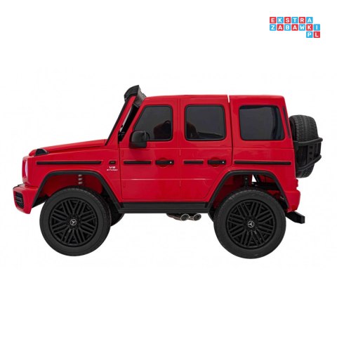 [DK-G63] Mercedes Benz G63 AMG XXL 4x200W 24V/7Ah koła EVA, LED, ekoskóra - czerwony