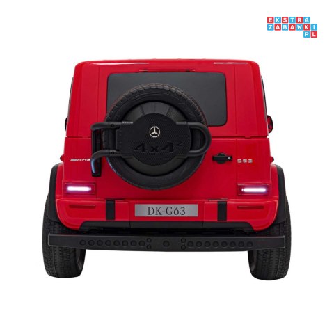 [DK-G63] Mercedes Benz G63 AMG XXL 4x200W 24V/7Ah koła EVA, LED, ekoskóra - czerwony