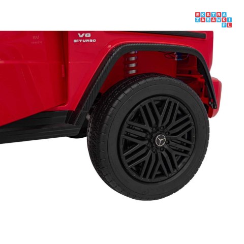 [DK-G63] Mercedes Benz G63 AMG XXL 4x200W 24V/7Ah koła EVA, LED, ekoskóra - czerwony