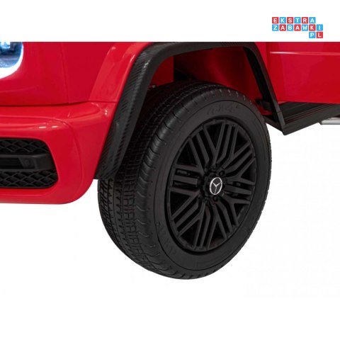 [DK-G63] Mercedes Benz G63 AMG XXL 4x200W 24V/7Ah koła EVA, LED, ekoskóra - czerwony