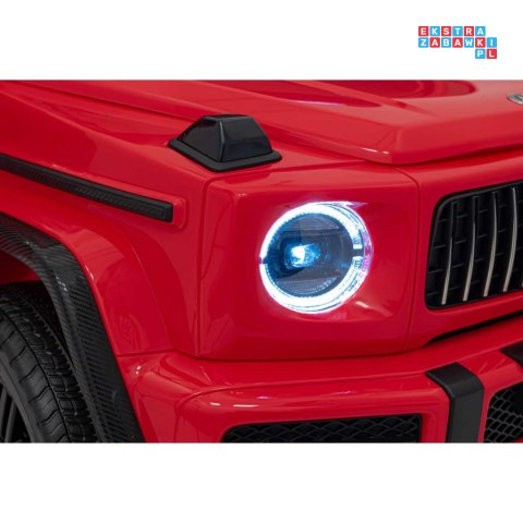 [DK-G63] Mercedes Benz G63 AMG XXL 4x200W 24V/7Ah koła EVA, LED, ekoskóra - czerwony