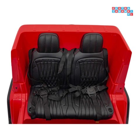 [DK-G63] Mercedes Benz G63 AMG XXL 4x200W 24V/7Ah koła EVA, LED, ekoskóra - czerwony