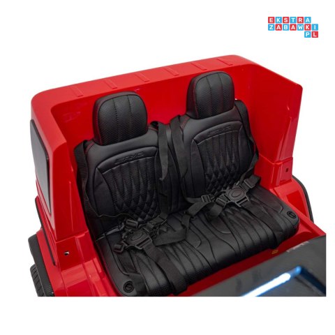 [DK-G63] Mercedes Benz G63 AMG XXL 4x200W 24V/7Ah koła EVA, LED, ekoskóra - czerwony