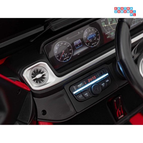 [DK-G63] Mercedes Benz G63 AMG XXL 4x200W 24V/7Ah koła EVA, LED, ekoskóra - czerwony