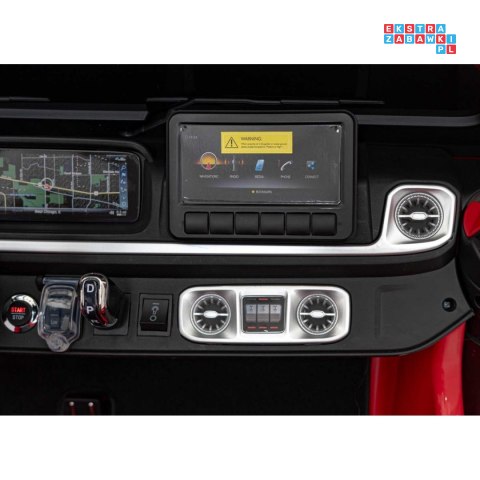 [DK-G63] Mercedes Benz G63 AMG XXL 4x200W 24V/7Ah koła EVA, LED, ekoskóra - czerwony