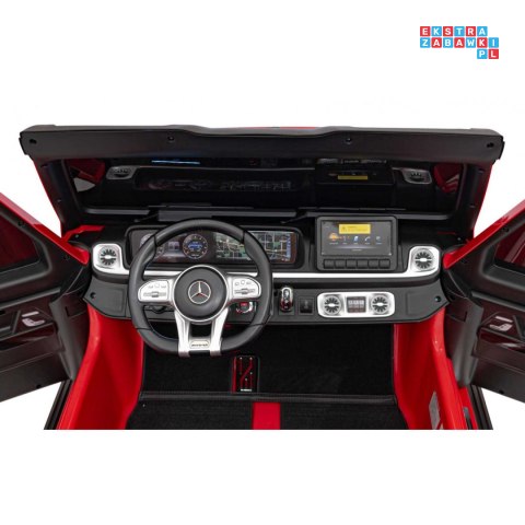 [DK-G63] Mercedes Benz G63 AMG XXL 4x200W 24V/7Ah koła EVA, LED, ekoskóra - czerwony