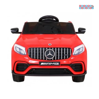 Czerwony Mercedes Benz GLC63S na akumulator - 4x25W, 12V/7Ah, Pilot, MP3, LED, EVA, Wolny Start - [QLS-5688]