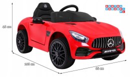 [HL-2588] Mercedes Benz GT na akumulator 12V/4.5Ah 2x35W z Pilotem Wolny Start MP3 LED - czerwony