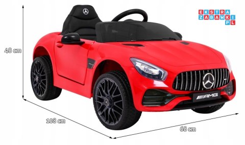 [HL-2588] Mercedes Benz GT na akumulator 12V/4.5Ah 2x35W z Pilotem Wolny Start MP3 LED - czerwony