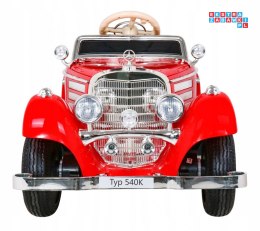 [A200] Mercedes Benz Retro 540A na akumulator 4x35W 12V/10Ah z Pilotem Panel audio LED - czerwony