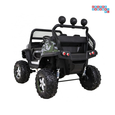 [JL199] Mercedes Benz Unimog lakierowany na akumulator 4x35W 12V/10Ah Pilot Wolny Start MP3 LED - moro