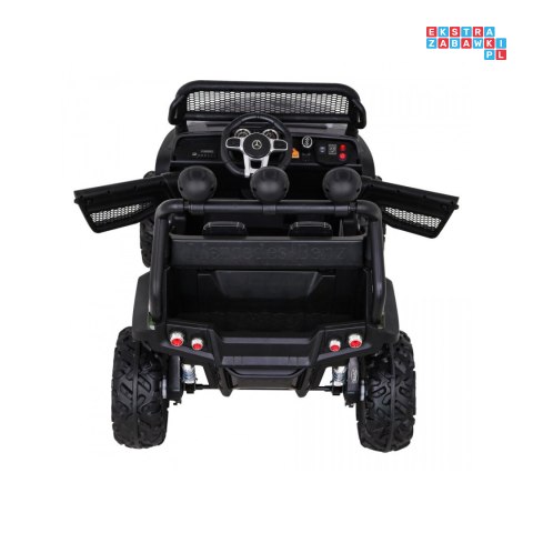 [JL199] Mercedes Benz Unimog lakierowany na akumulator 4x35W 12V/10Ah Pilot Wolny Start MP3 LED - moro