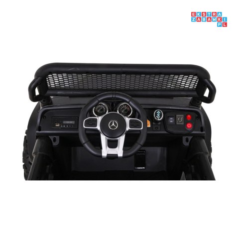 [JL199] Mercedes Benz Unimog lakierowany na akumulator 4x35W 12V/10Ah Pilot Wolny Start MP3 LED - moro