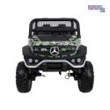 [UNIMOG] Mercedes Benz Unimog lakierowany na akumulator 12V/14Ah ekoskóra EVA MP3 - moro