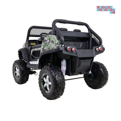 [UNIMOG] Mercedes Benz Unimog lakierowany na akumulator 12V/14Ah ekoskóra EVA MP3 - moro