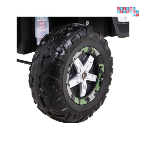 [UNIMOG] Mercedes Benz Unimog lakierowany na akumulator 12V/14Ah ekoskóra EVA MP3 - moro