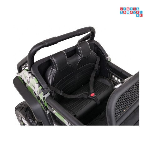 [UNIMOG] Mercedes Benz Unimog lakierowany na akumulator 12V/14Ah ekoskóra EVA MP3 - moro