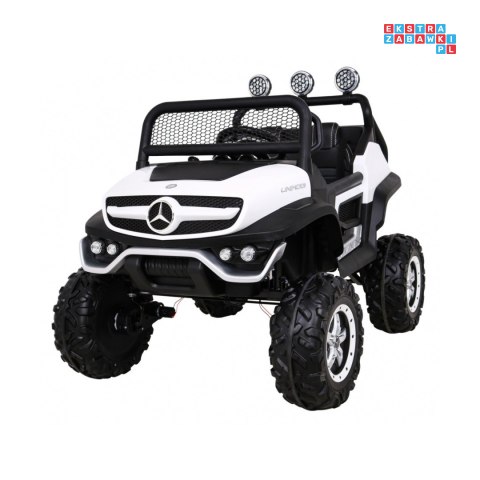 [JL199] Mercedes Benz Unimog na akumulator 4x35W 12V/10Ah Pilot Wolny Start MP3 LED - biały