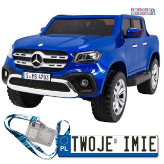 Niebieski Mercedes Benz X-Class na akumulator - 4x45W, 24V/7Ah, Pilot, MP4, LED, EVA - [XMX-606]