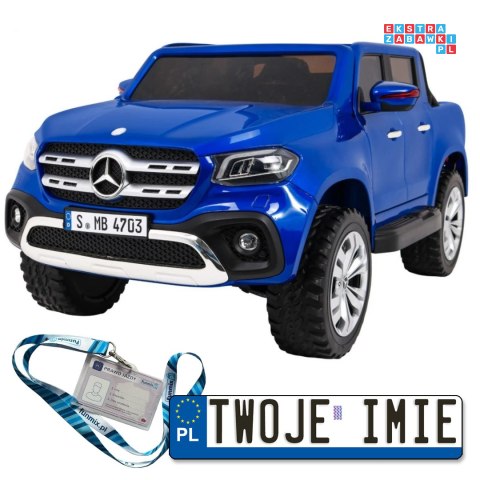 [XMX-606] Mercedes Benz X-Class lakierowany na akumulator 4x45W 24V/7Ah Pilot MP4 LED EVA - niebieski