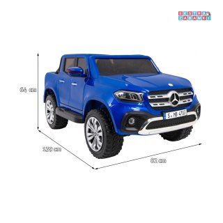 Niebieski Mercedes Benz X-Class na akumulator - 4x45W, 24V/7Ah, Pilot, MP4, LED, EVA - [XMX-606]