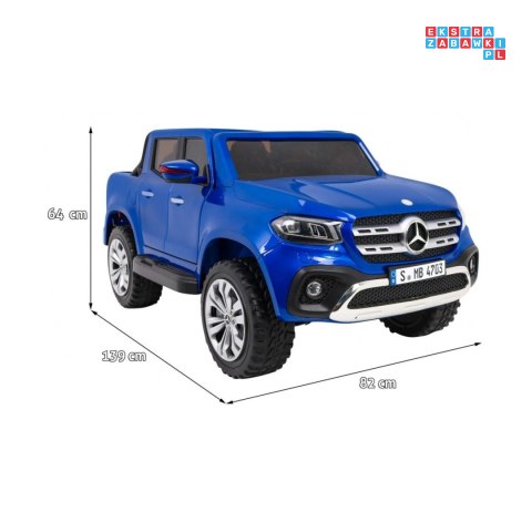[XMX-606] Mercedes Benz X-Class lakierowany na akumulator 4x45W 24V/7Ah Pilot MP4 LED EVA - niebieski