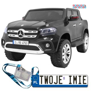 Czarny Mercedes Benz X-Class na akumulator - 4x45W, 24V/7Ah, Pilot, MP4, LED, EVA - [XMX-606]