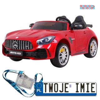Czerwony Mercedes-Benz GT R na akumulator - 4x4, Nawiew powietrza, Pilot, EVA, MP3, LED