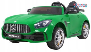 Zielony Mercedes-Benz GT R na akumulator - 24V/7Ah, Nawiew powietrza, Pilot, EVA, MP3, LED - [HL289.EXL]
