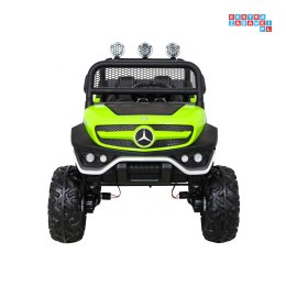 [JL199] Mercedes Benz Unimog na akumulator 4x35W 12V/10Ah Pilot Wolny Start MP3 LED - zielony