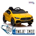 [19785] Mercedes CLA 45S AMG na akumulator 4x45W 12V/7Ah Lakier Ekoskóra EVA MP3 USB LED - żółty