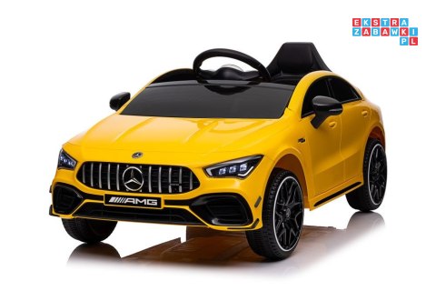 [19785] Mercedes CLA 45S AMG na akumulator 4x45W 12V/7Ah Lakier Ekoskóra EVA MP3 USB LED - żółty