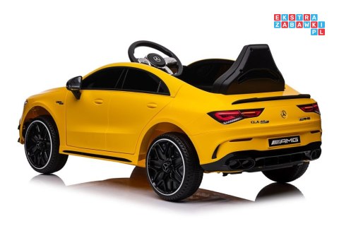 [19785] Mercedes CLA 45S AMG na akumulator 4x45W 12V/7Ah Lakier Ekoskóra EVA MP3 USB LED - żółty