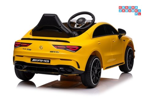 [19785] Mercedes CLA 45S AMG na akumulator 4x45W 12V/7Ah Lakier Ekoskóra EVA MP3 USB LED - żółty